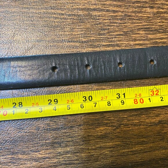 JOHN HENRY Black Full Grain Cowhide Leather Belt Gold Buckle Men Waist 29"- 33 " - Picture 8 of 9